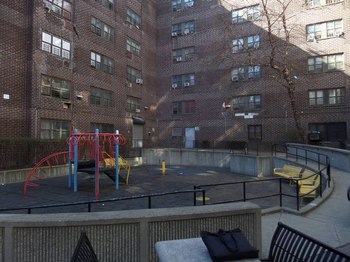 playground in a concrete park.