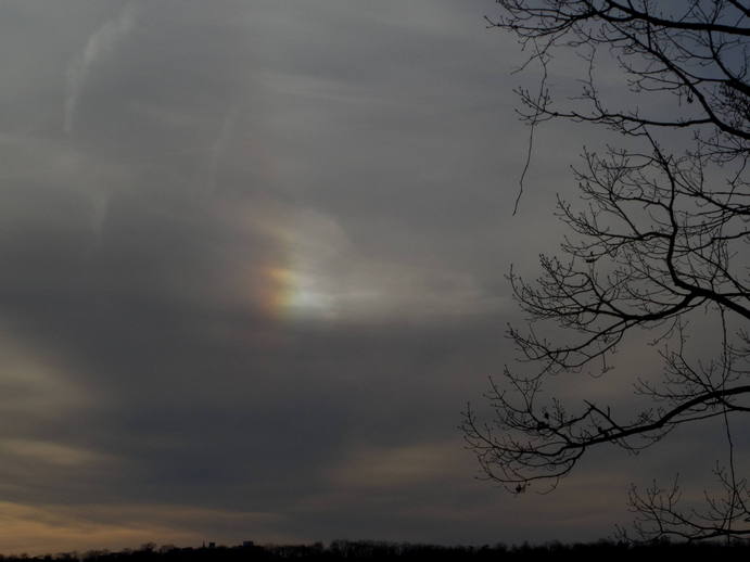 small rainbow detail in the clouds