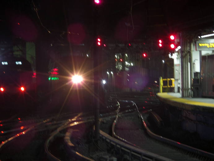 train station underbelly, crossing tracks.