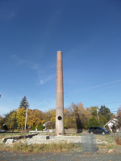 A smokestack with it's building gone.